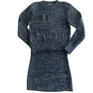 Intermix Sequin Embellished Knit Sweater & Mini Skirt Multicolor Set